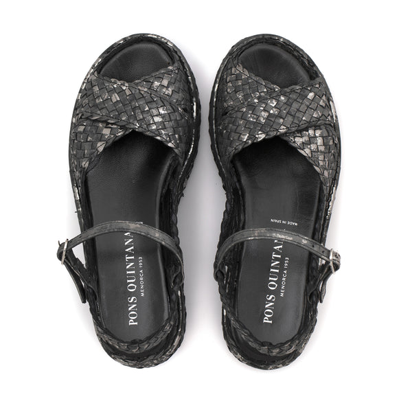 Pons Quintana SANDALIA PLATAFORMA MAIKA GAUDET NEGRO