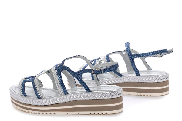 Pons Quintana SANDALIA PLATAFORMA MILAN AZZURRO+SILVER