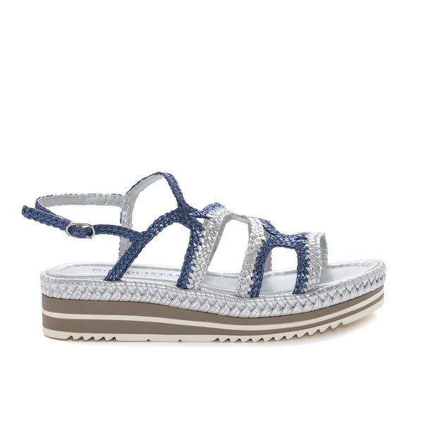 pons quintana SANDALIA PLATAFORMA MILAN AZZURRO+SILVER