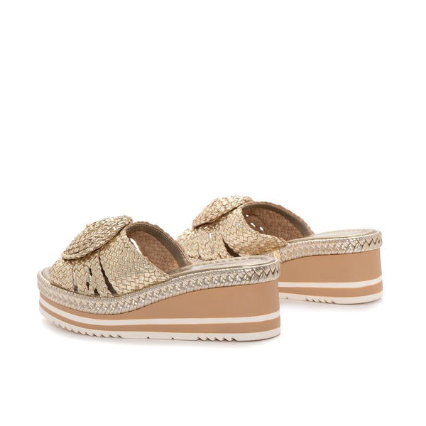 Pons Quintana SANDALIA PLATAFORMA PADOVA METAL PLATINO