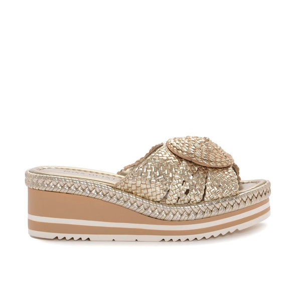 pons quintana SANDALIA PLATAFORMA PADOVA METAL PLATINO