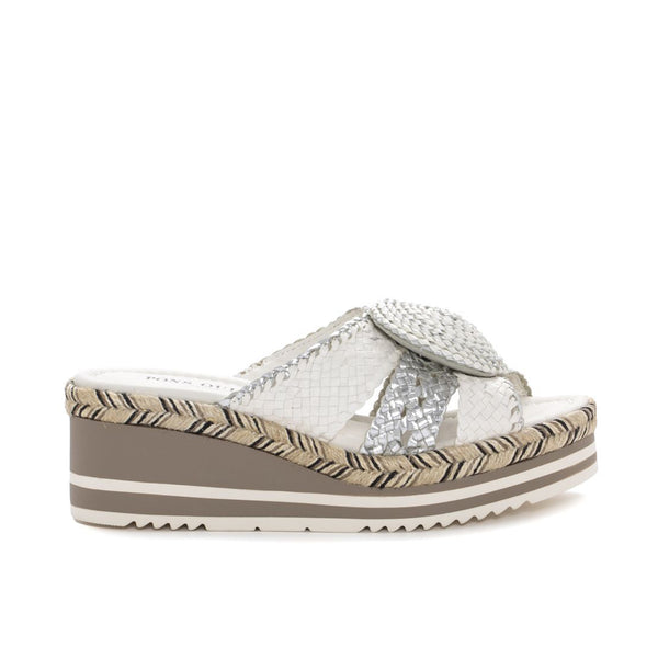 pons quintana SANDALIA PLATAFORMA PADOVA MILK + SILVER