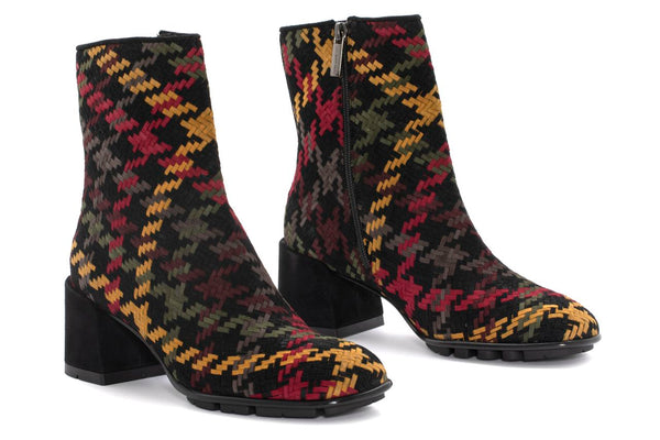 Pons Quintana Vichy Glasgow Black Heeled Ankle Boot C/3