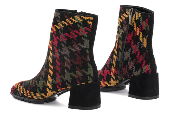 Pons Quintana Vichy Glasgow Black Heeled Ankle Boot C/3