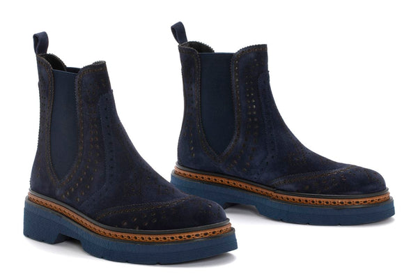 Pons Quintana YANNY VELOUR OCEAN PLATFORM ANKLE BOOT