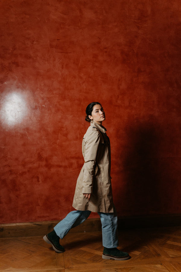 pons quintana YANNY VELOUR PLATFORM ANKLE BOOT - Moss Green