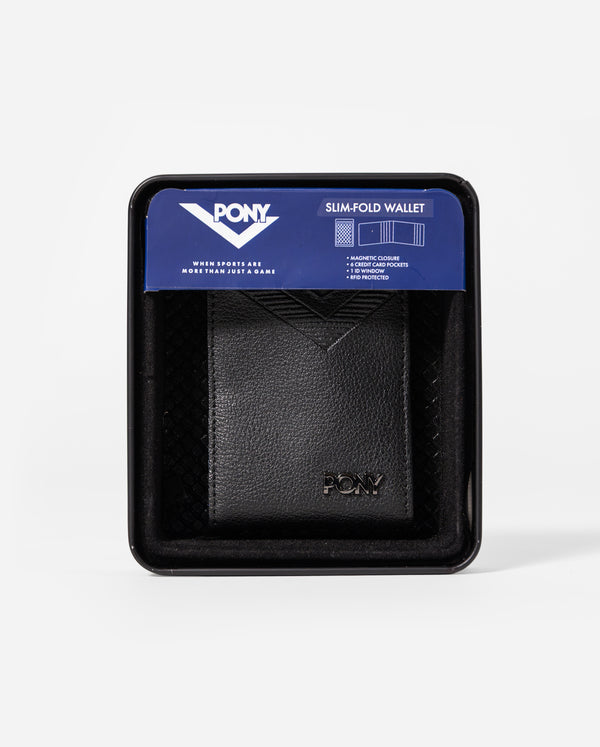 pony FRIED TRIFOLD BLACK WALLET
