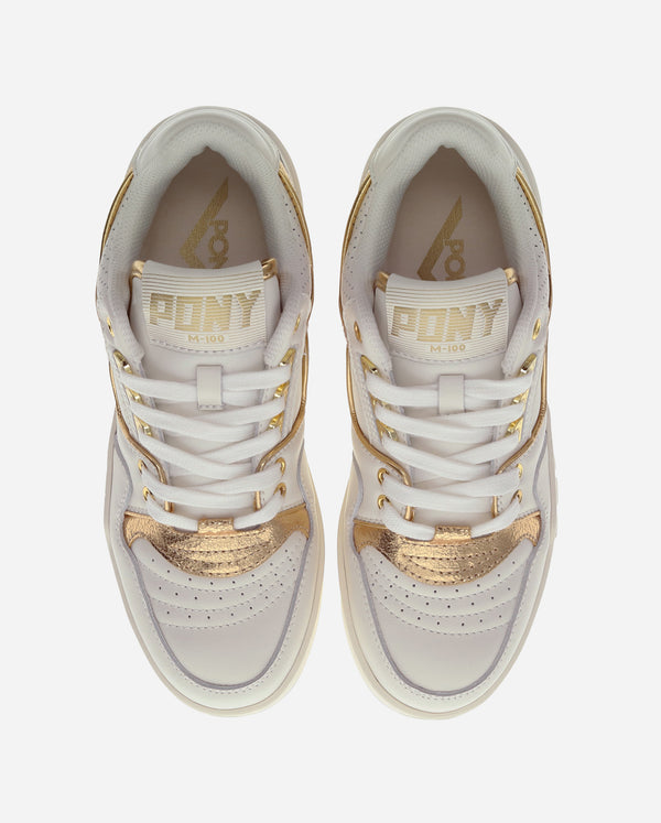 Pony M-100 LOW METALLIC SNOW WHITE/GOLD