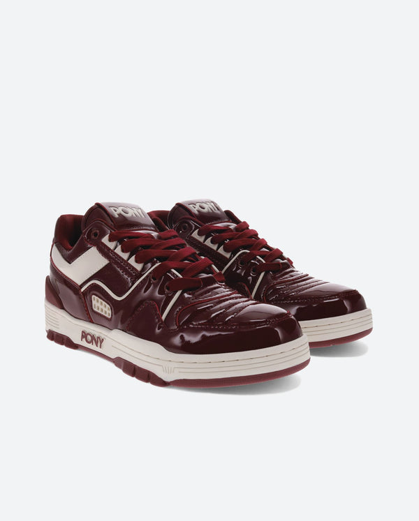 Pony M-100 LOW PATENT BURGUNDY/OFF WHITE