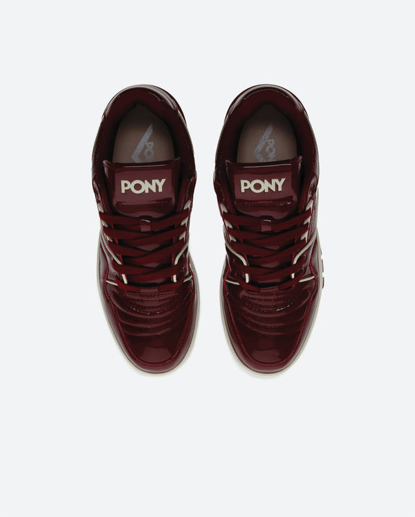 Pony M-100 LOW PATENT BURGUNDY/OFF WHITE