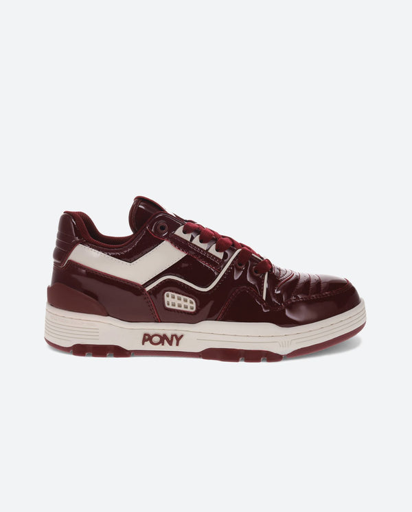 pony M-100 LOW PATENT BURGUNDY/OFF WHITE