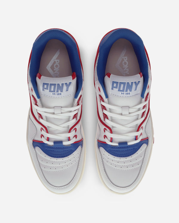 Pony M-100 LOW VINTAGE WHITE/ROYAL BLUE/RED