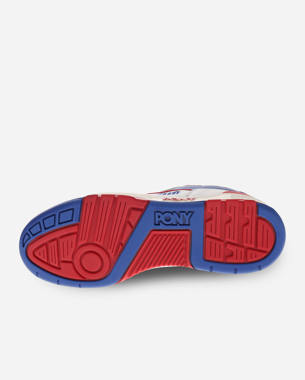 Pony M-100 LOW VINTAGE WHITE/ROYAL BLUE/RED