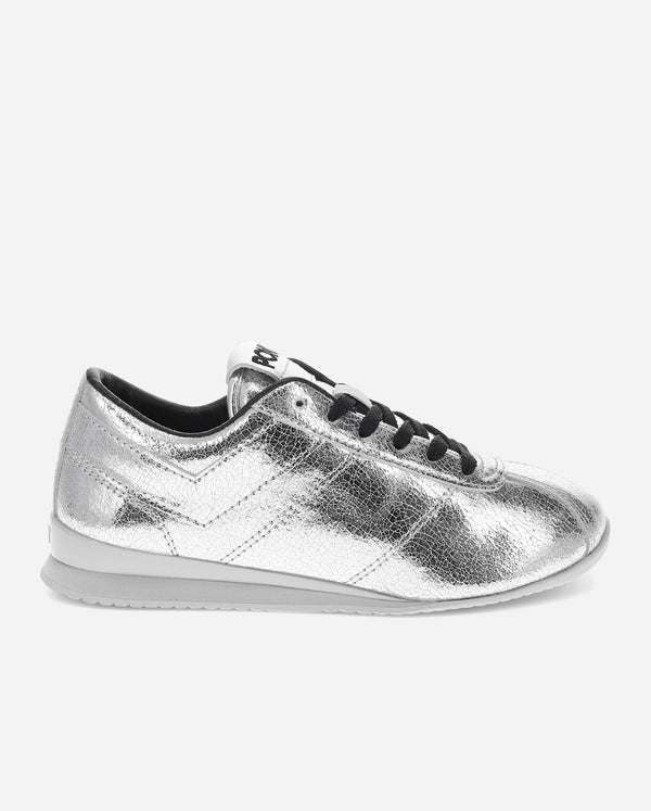 pony WOMEN'S KO-80 LOW VINTAGE METALLIC SILVER/BLACK
