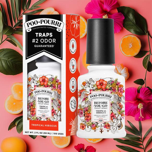 Poo Pourri Best Bathroom Odor Eliminator Spray : Poo~Pourri Tropical Hibiscus Natural Toilet Spray