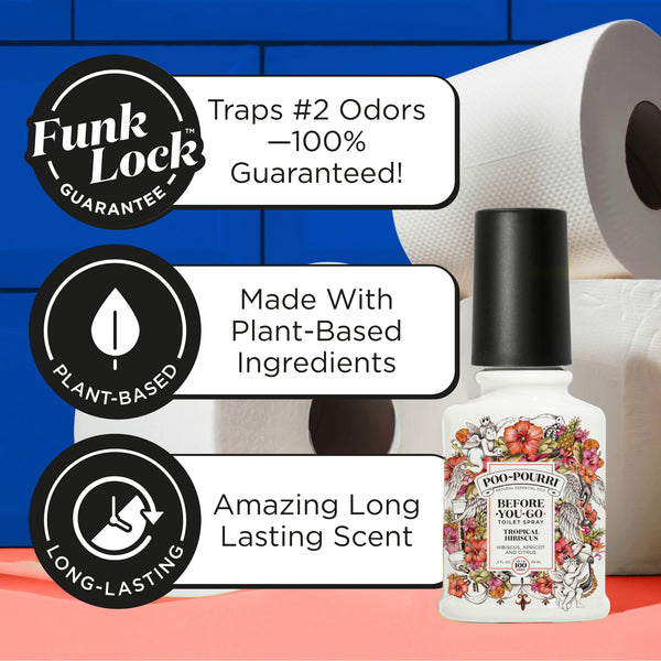 Poo Pourri Best Bathroom Odor Eliminator Spray : Poo~Pourri Tropical Hibiscus Natural Toilet Spray
