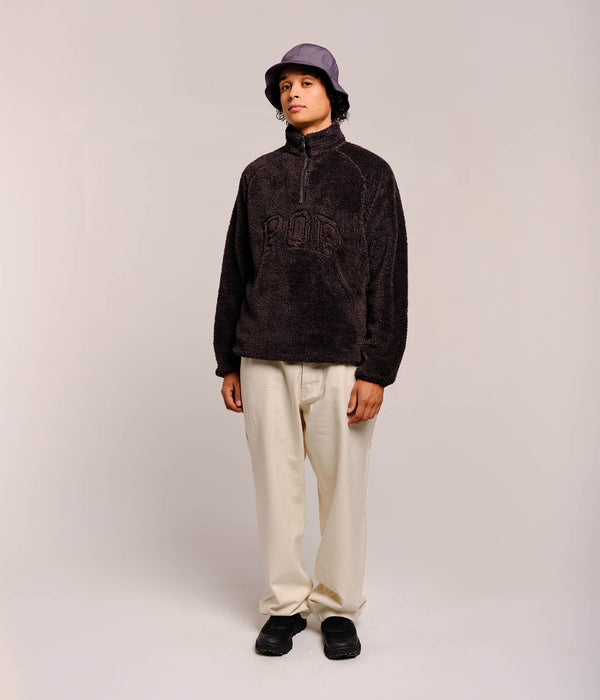 pop trading company Pop Arch Halfzip Fleece Sweat Charcoal