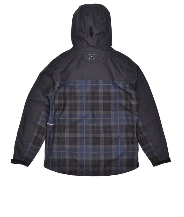 Pop Trading Company Pop Big Pocket Hooded Jacket Black/Navy Check