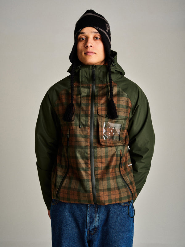 Pop Trading Company Pop Checked Oracle Jacket Duffel Green