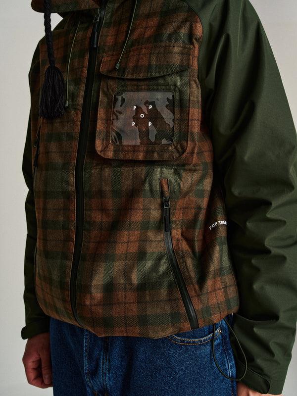 Pop Trading Company Pop Checked Oracle Jacket Duffel Green