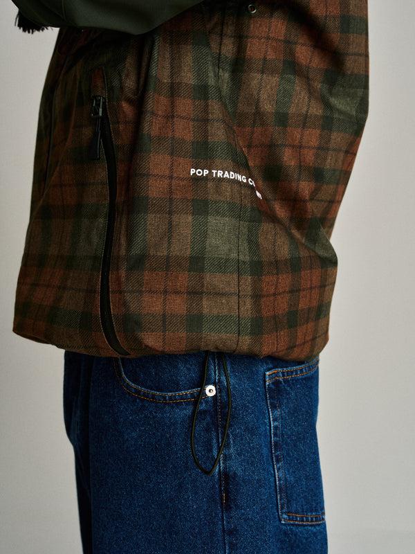 Pop Trading Company Pop Checked Oracle Jacket Duffel Green
