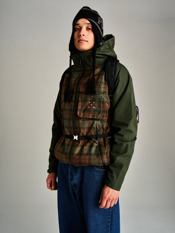 pop trading company Pop Checked Oracle Jacket Duffel Green