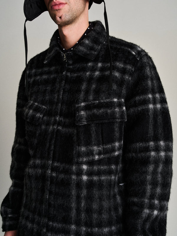 Pop Trading Company Pop Checked Wool Shirt Jacket Black/Charcoal