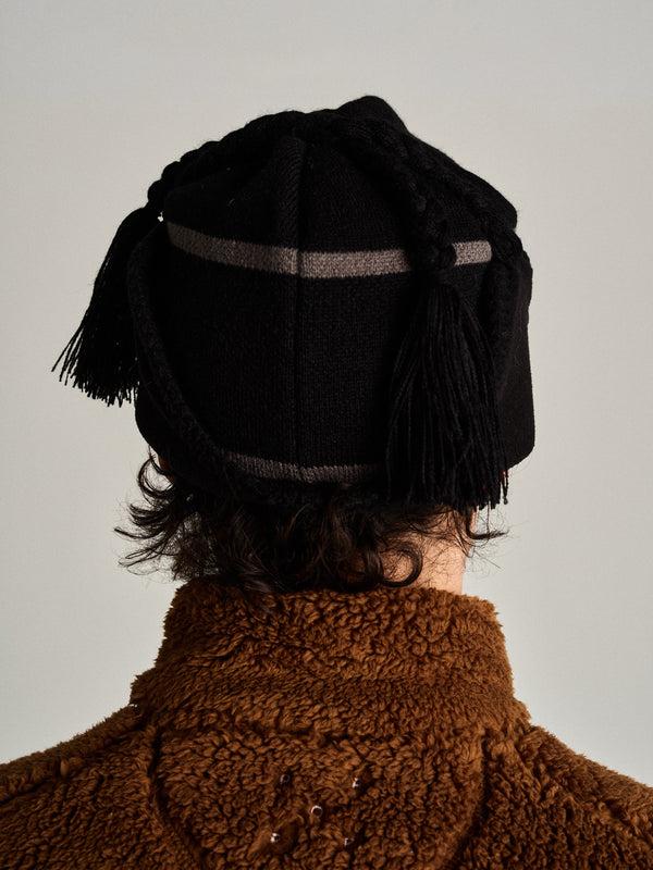 Pop Trading Company Pop Earflap Beanie Black/Charcoal