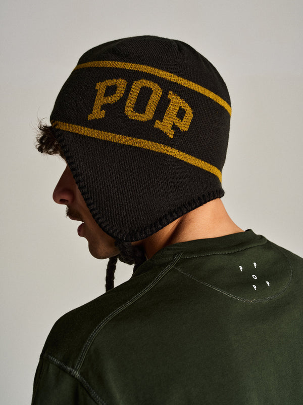 Pop Trading Company Pop Earflap Beanie Duffel Green/Olive