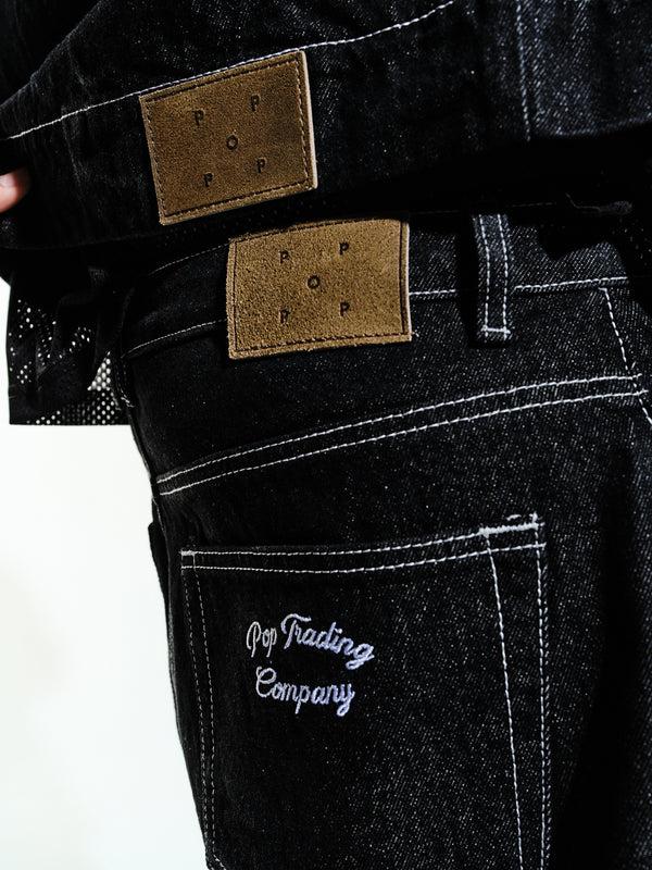Pop Trading Company Pop Full Button Denim Jacket Black