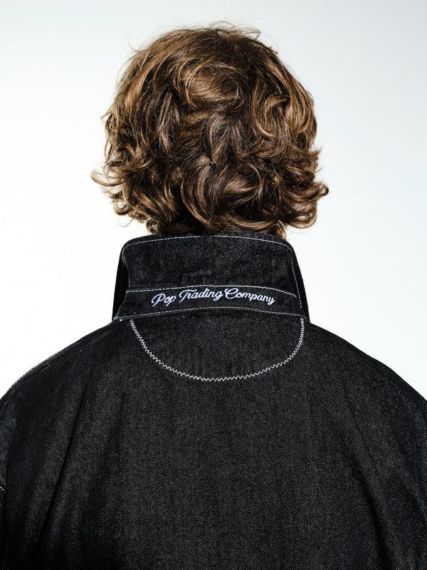 Pop Trading Company Pop Full Button Denim Jacket Black