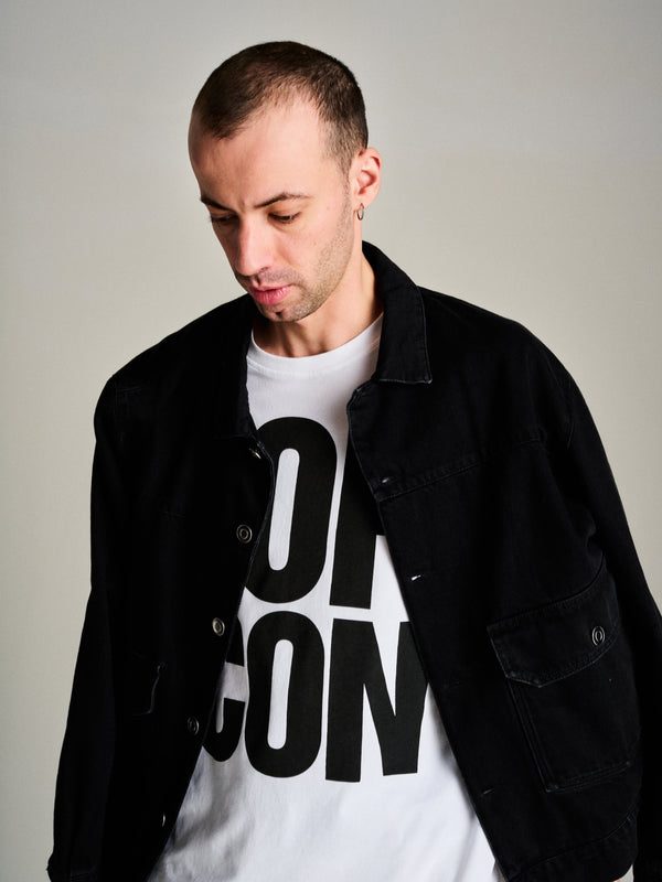 pop trading company Pop Full Button Denim Jacket Black