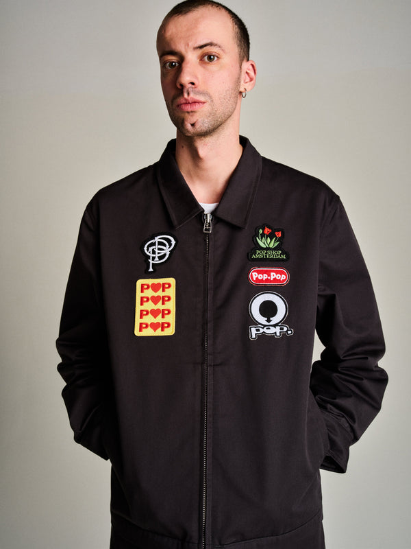 Pop Trading Company Pop Full Zip Worker Jacket Anthracite