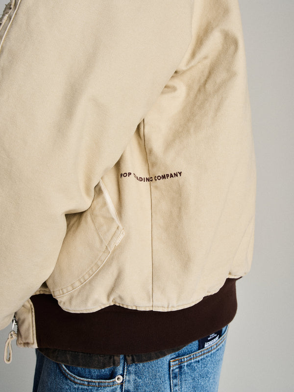 Pop Trading Company Pop Hooded Flight Jacket White Pepper