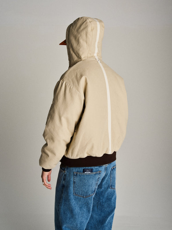 Pop Trading Company Pop Hooded Flight Jacket White Pepper