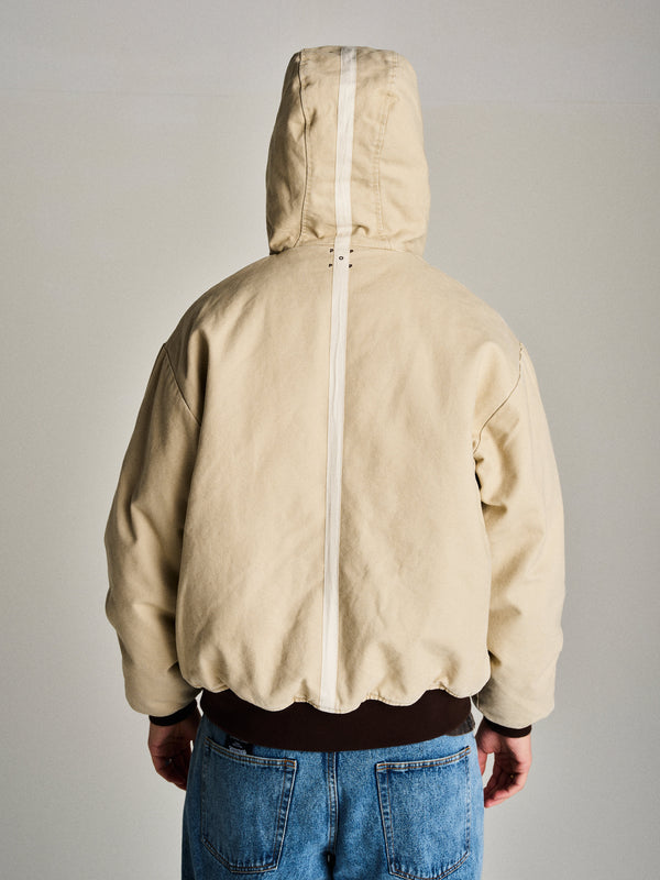 Pop Trading Company Pop Hooded Flight Jacket White Pepper