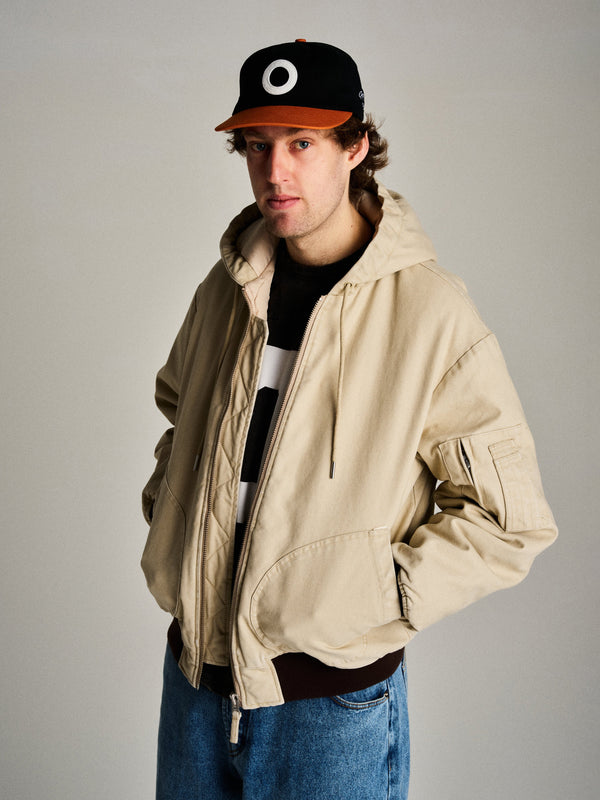 pop trading company Pop Hooded Flight Jacket White Pepper