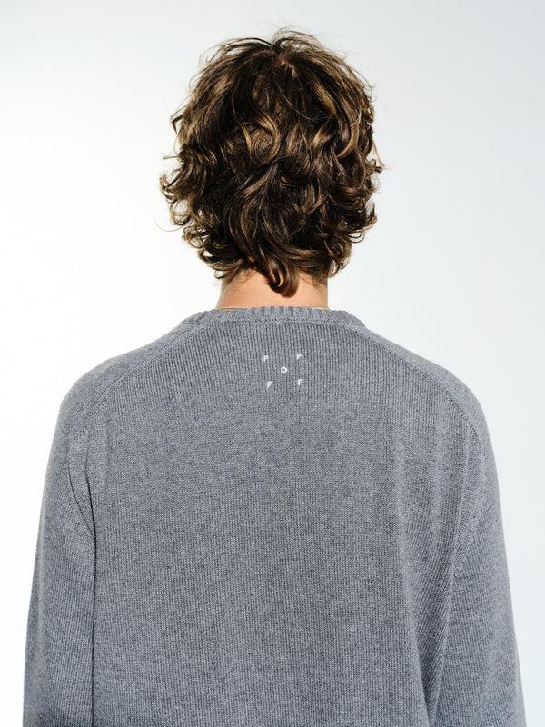 Pop Trading Company Pop Knitted Arch Crewneck Grey Heather