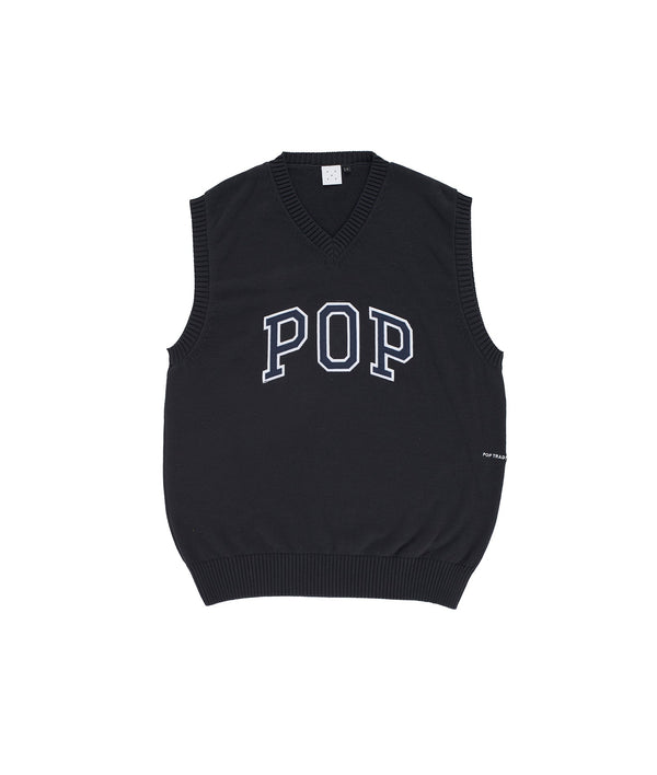 pop trading company Pop Knitted Arch Vest Anthracite