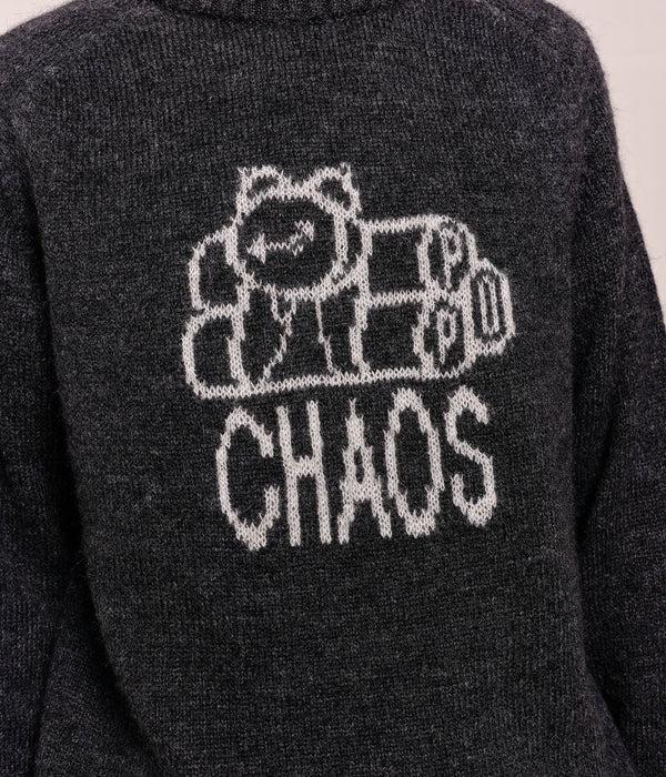 Pop Trading Company Pop Knitted Chaos Crewneck Anthracite