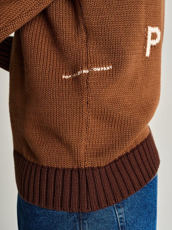 Pop Trading Company Pop Knitted Logo Crewneck Bison