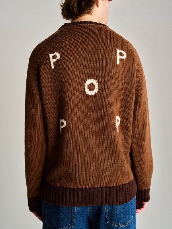Pop Trading Company Pop Knitted Logo Crewneck Bison