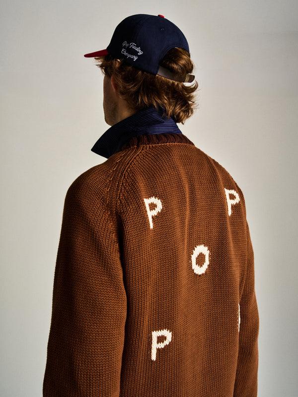 pop trading company Pop Knitted Logo Crewneck Bison