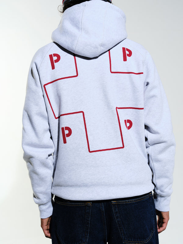 Pop Trading Company Pop Lifesaver Hooded Sweat Ash Grey