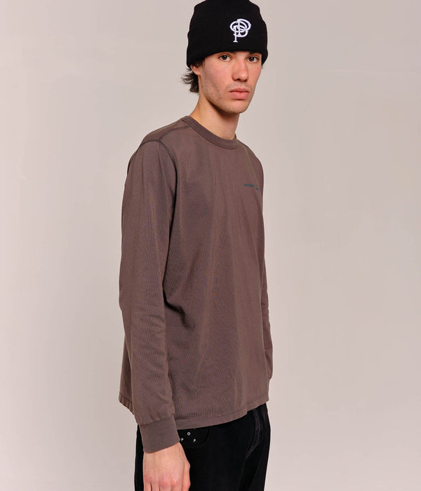 pop trading company Pop Logo Longsleeve T-Shirt Charcoal/Bayberry