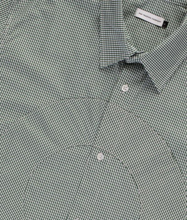 Pop Trading Company Pop O Shortsleeve Gingham Shirt Green/White