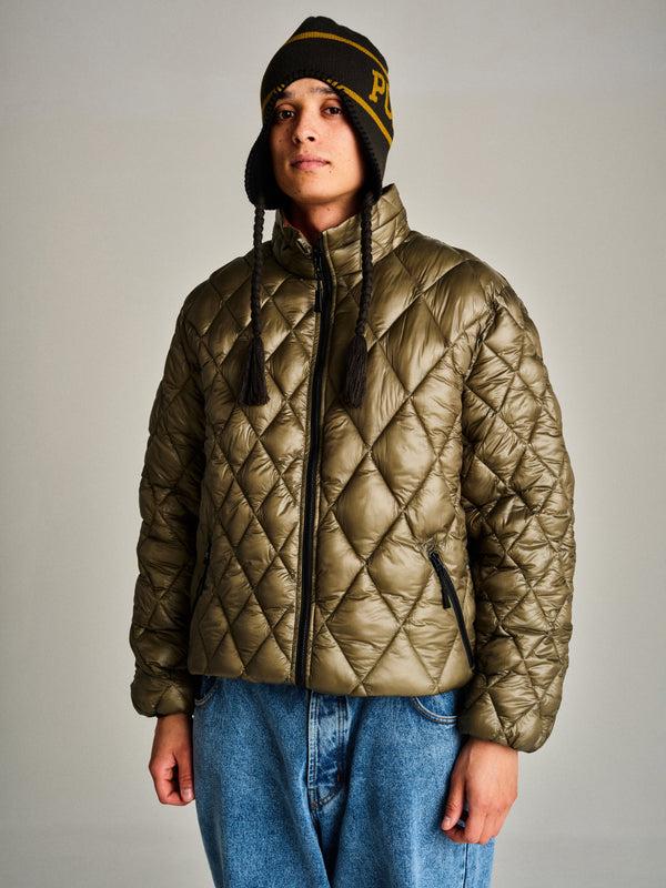 pop trading company Pop Quilted Reversible Jacket Four Leaf Clover/Bison