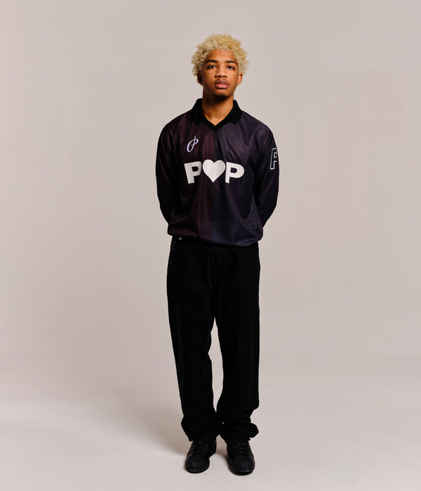 pop trading company Pop Sportif Longsleeve Shirt Black/Anthracite