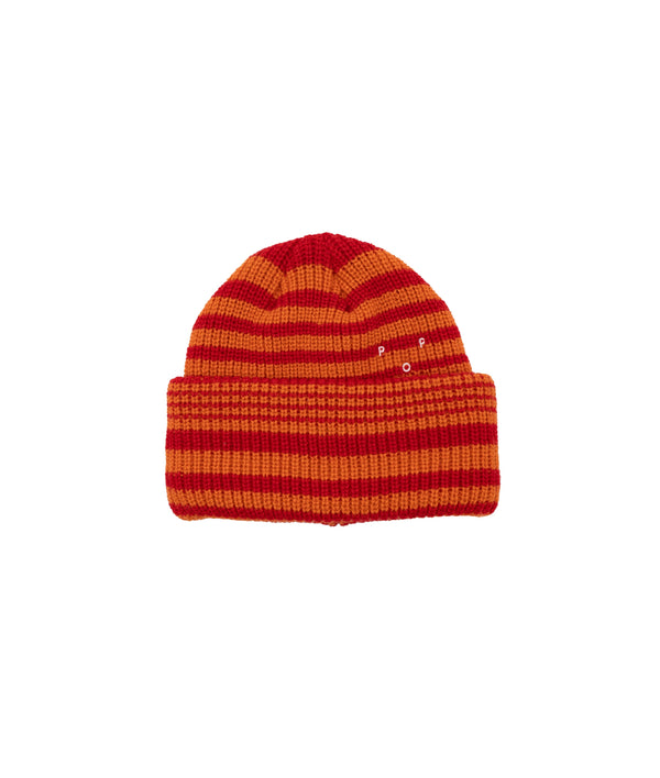 pop trading company Pop Striped Beanie Haute Red/Island Poppy