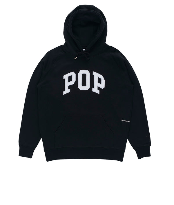 pop trading company Pop Arch Hooded Sweat Black